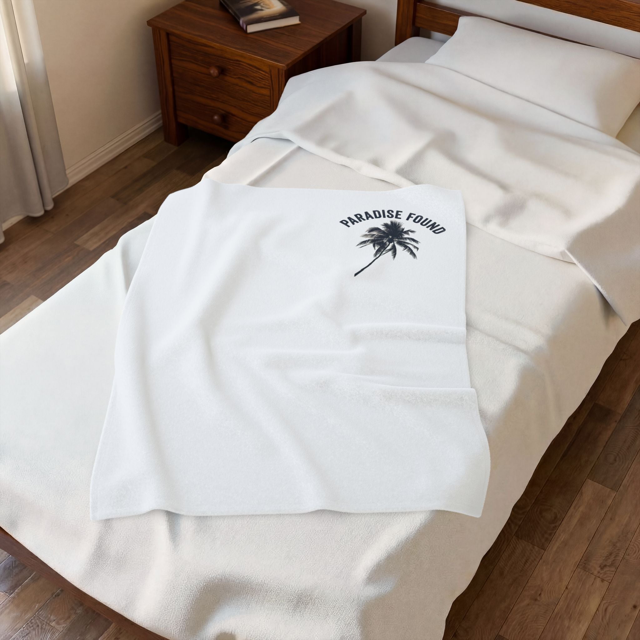 Velveteen Plush Blanket — Paradise Found Palm Tree Cozy Throw