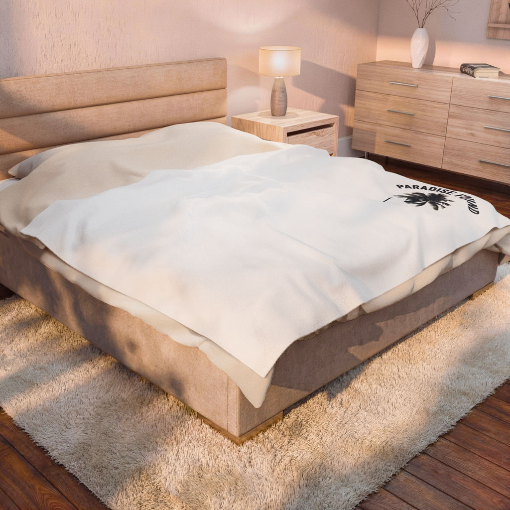 Velveteen Plush Blanket — Paradise Found Palm Tree Cozy Throw