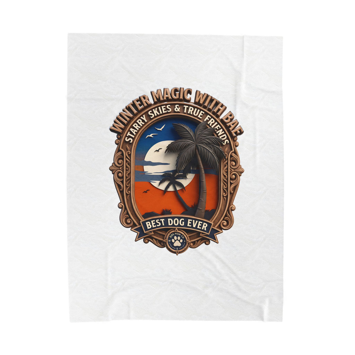 Velveteen Plush Blanket — 'Summer Magic With Babe' Dog Sunset Throw